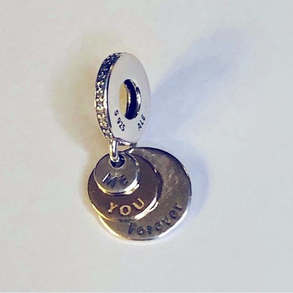 Authentic Pandora You Me Forever Charm 14k 925 Ale NWT - Picture 9 of 9